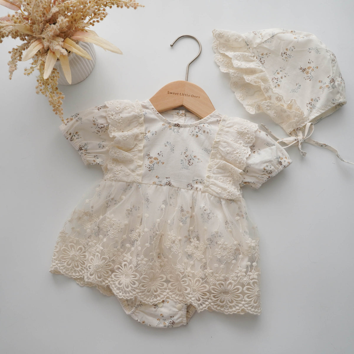 Floral Daily Romper with Hat