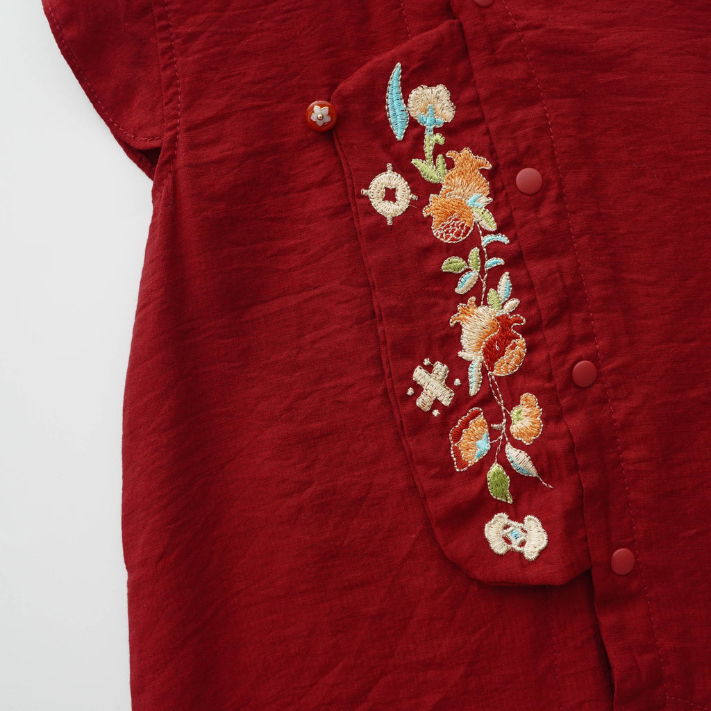 Classy Embroidery Ruffled Cheongsam