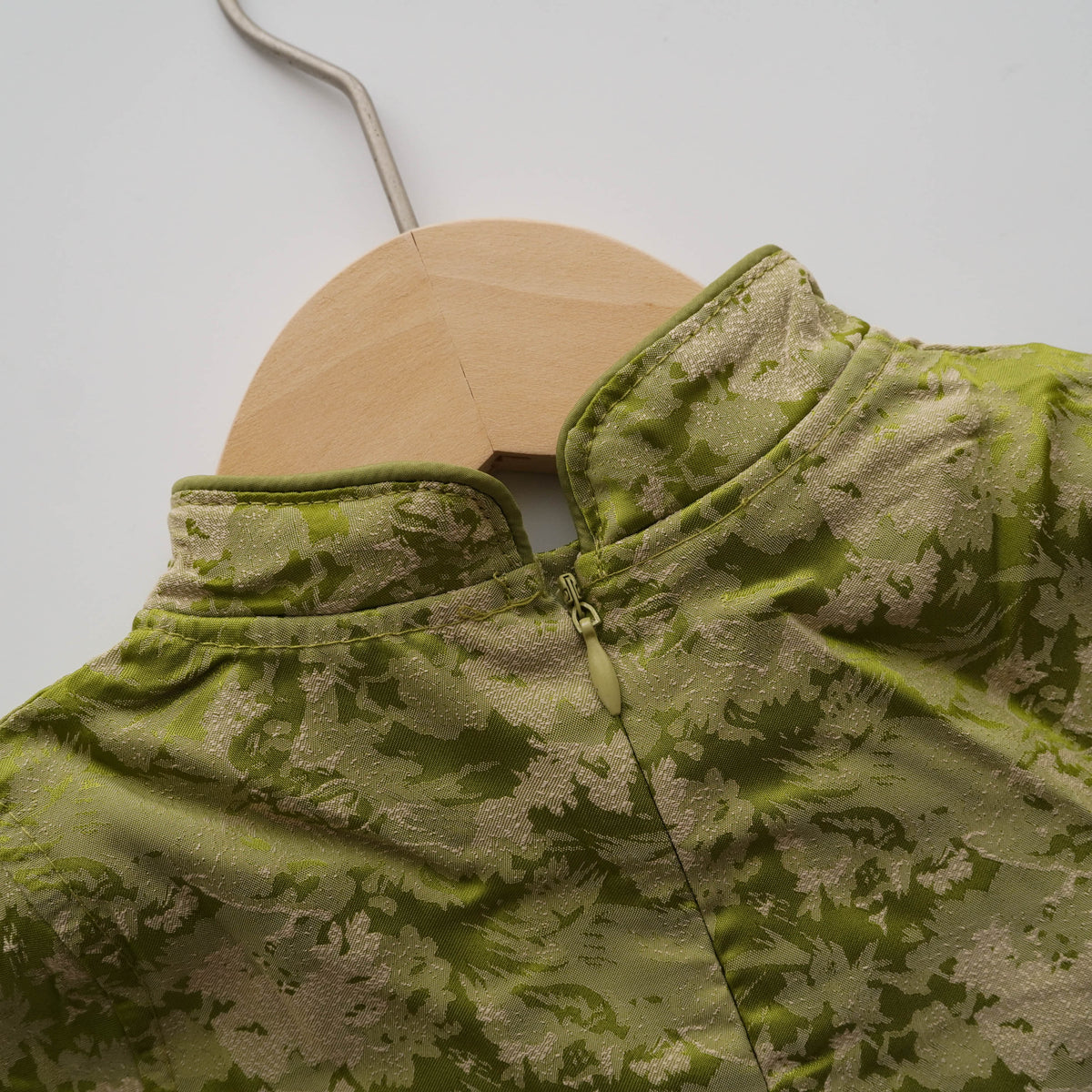 Vintage Green Printing Chinese Dress