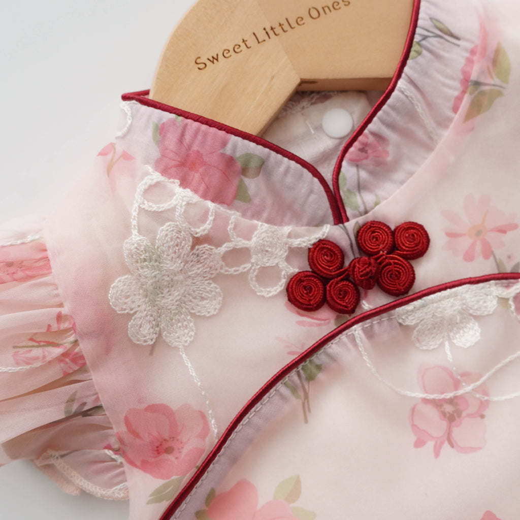 Matching Sister Puff Sleeves Cheongsam