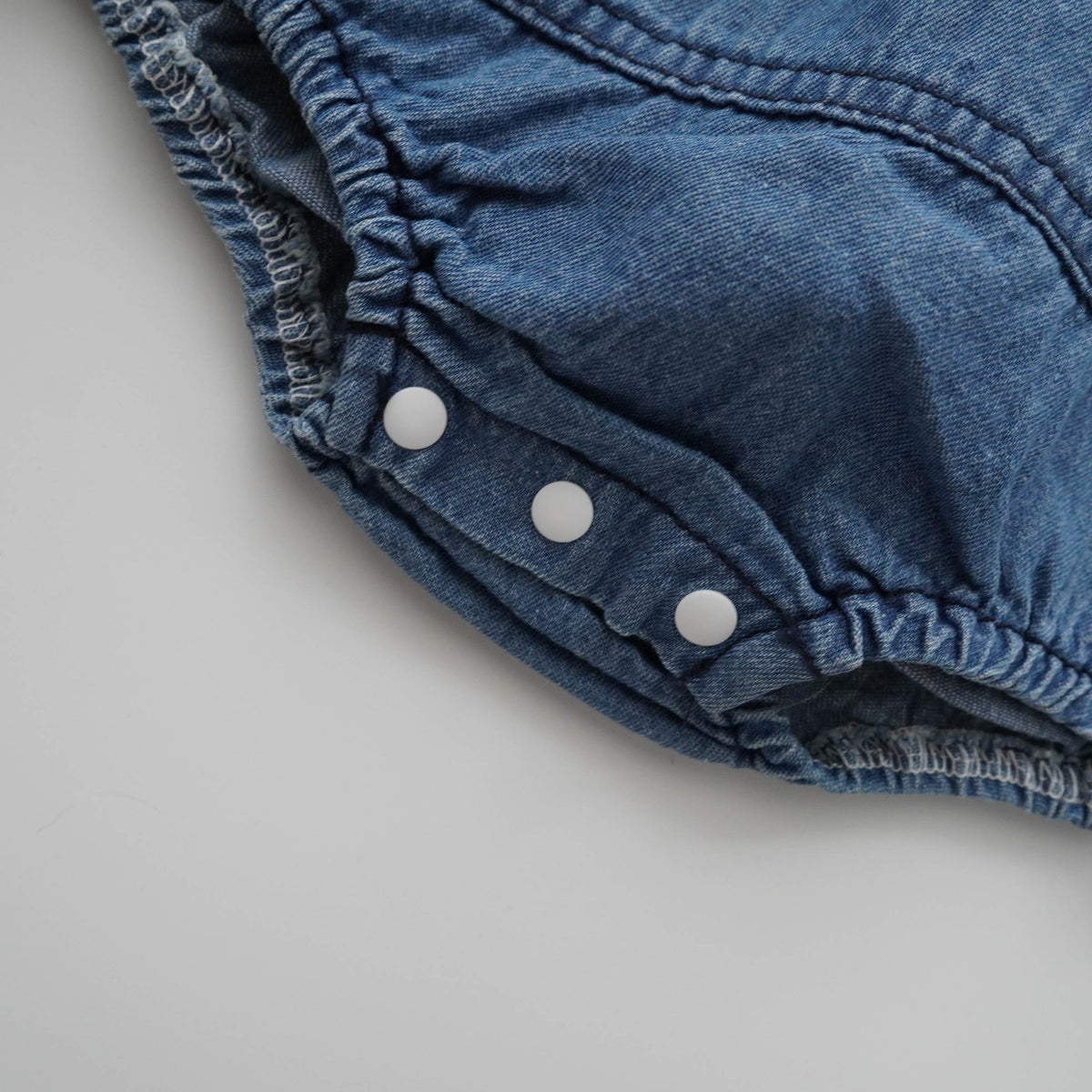 Buttoned Casual Denim Romper