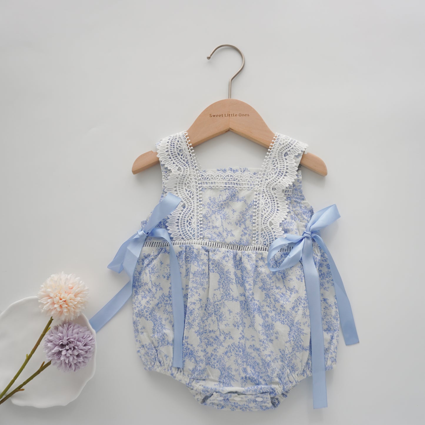 Baby Blue Painted Romper