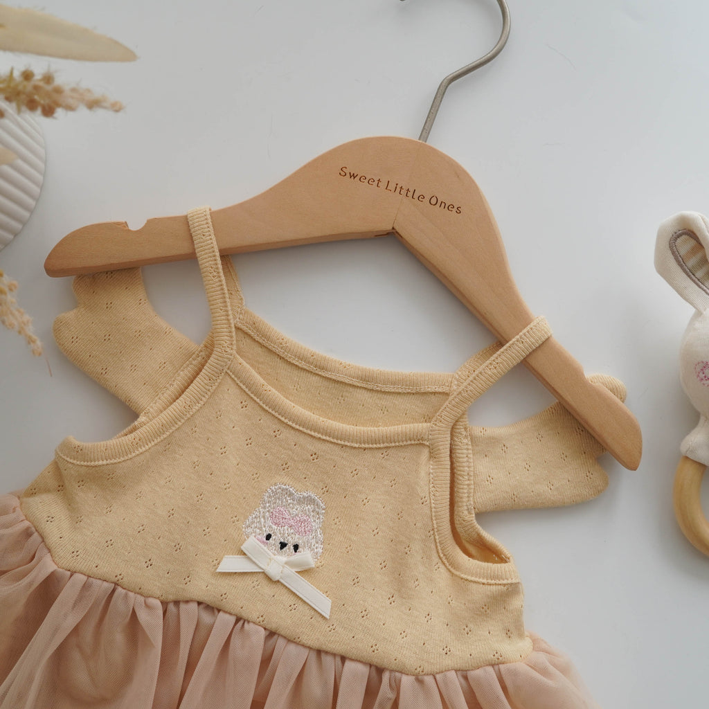 Embroidery Bunny Yellow Dress