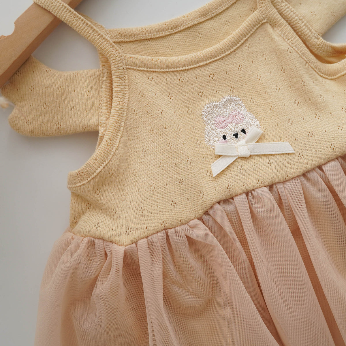 Embroidery Bunny Yellow Dress