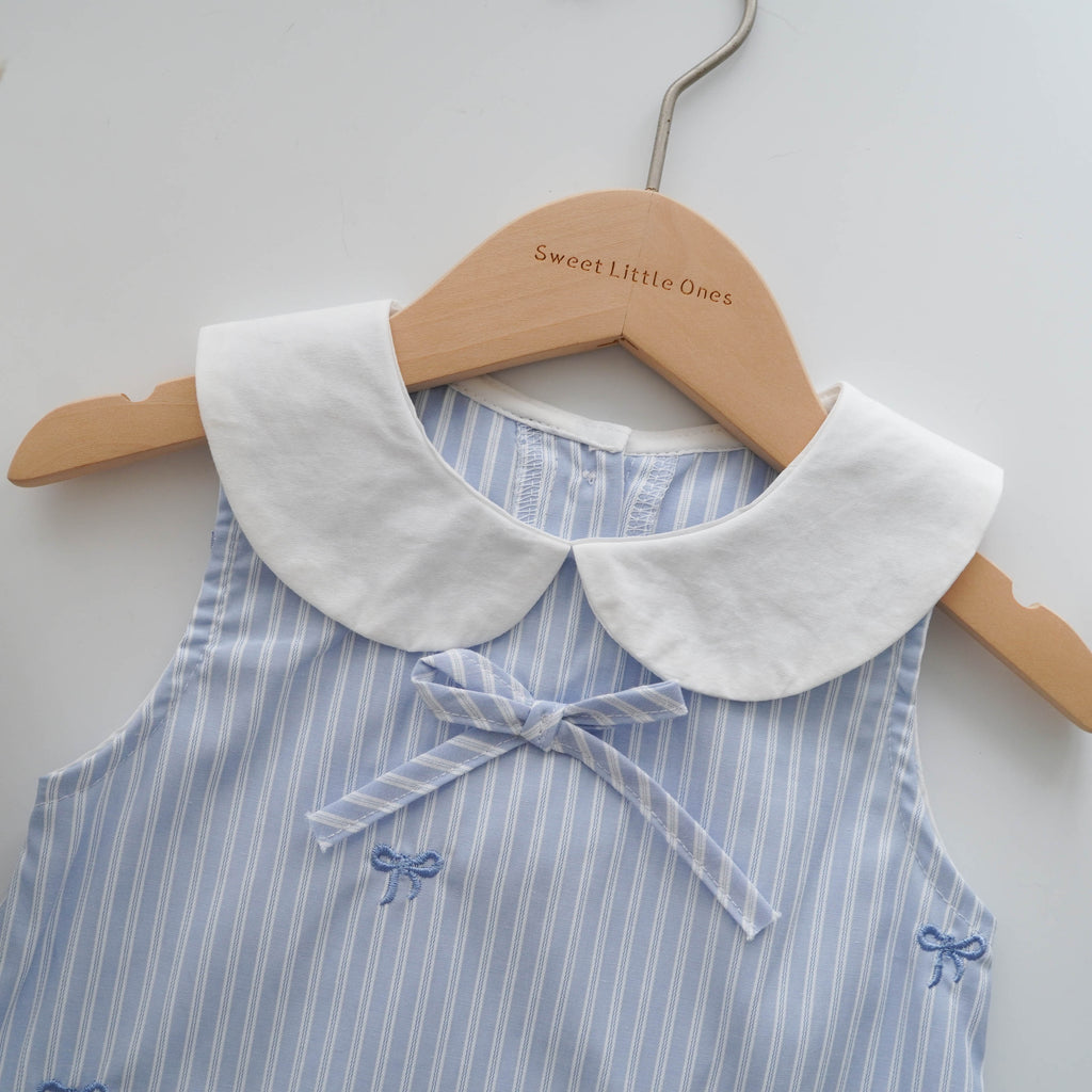 Ribbon Blue Line Mini Dress