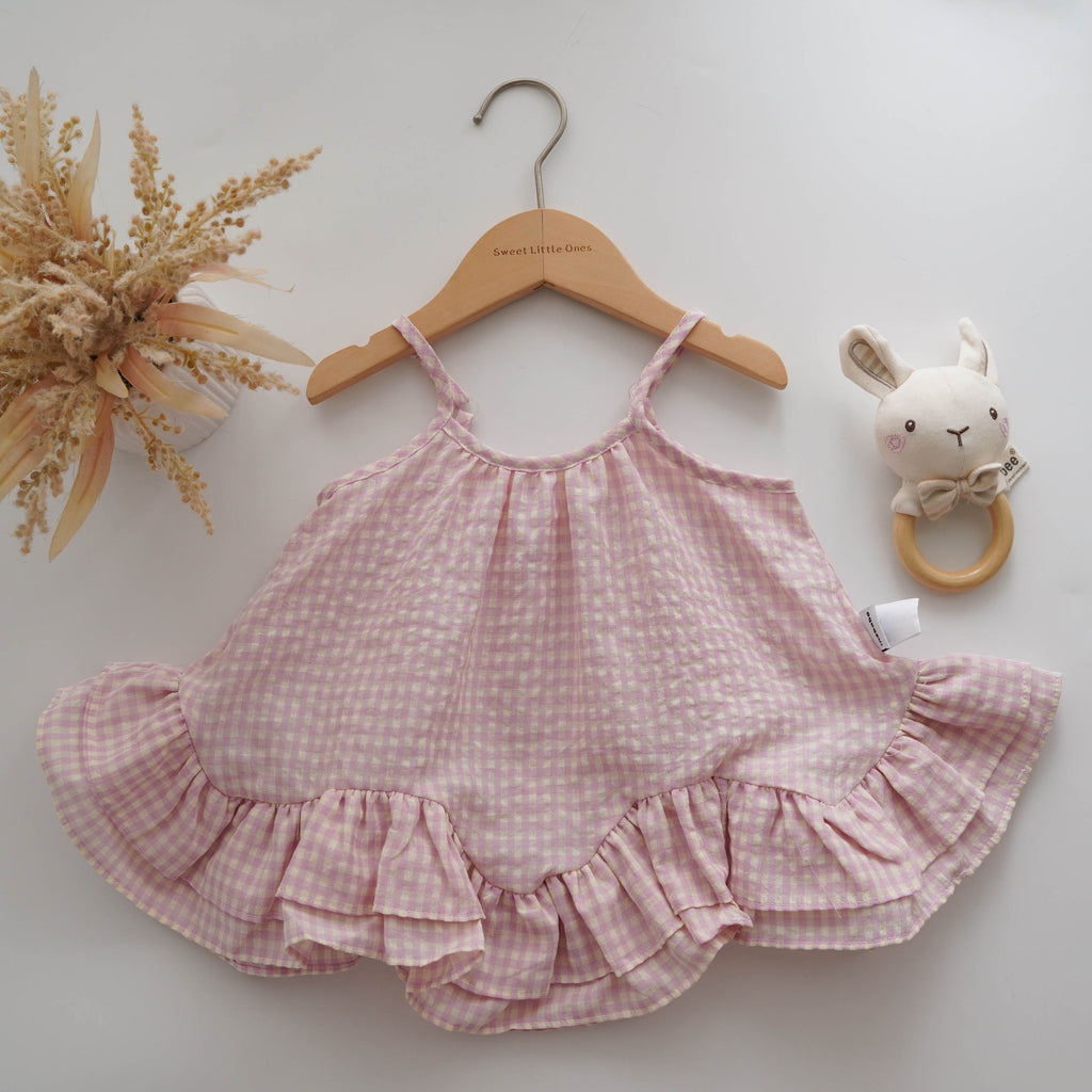Checkered Pink Mini Dress