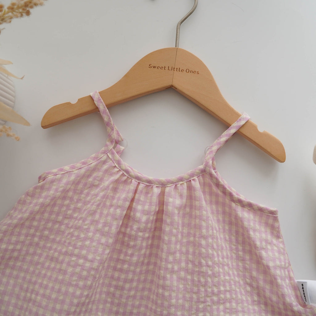 Checkered Pink Mini Dress