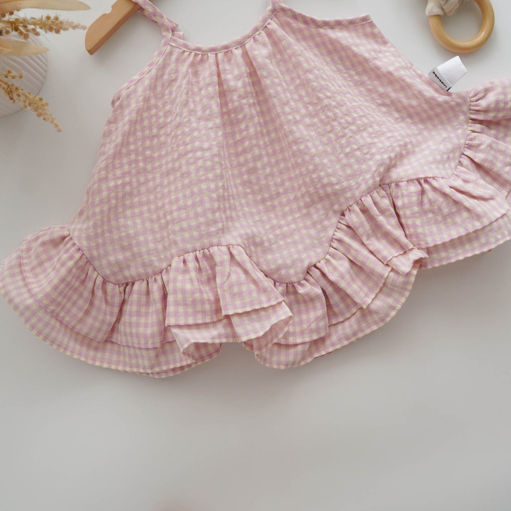 Checkered Pink Mini Dress