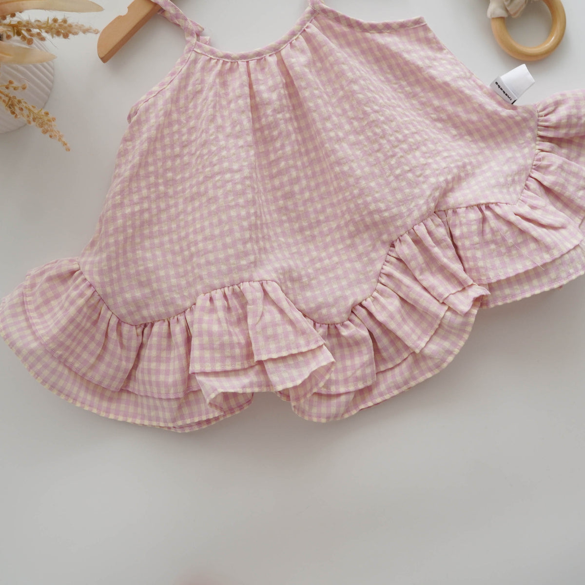 Checkered Pink Mini Dress