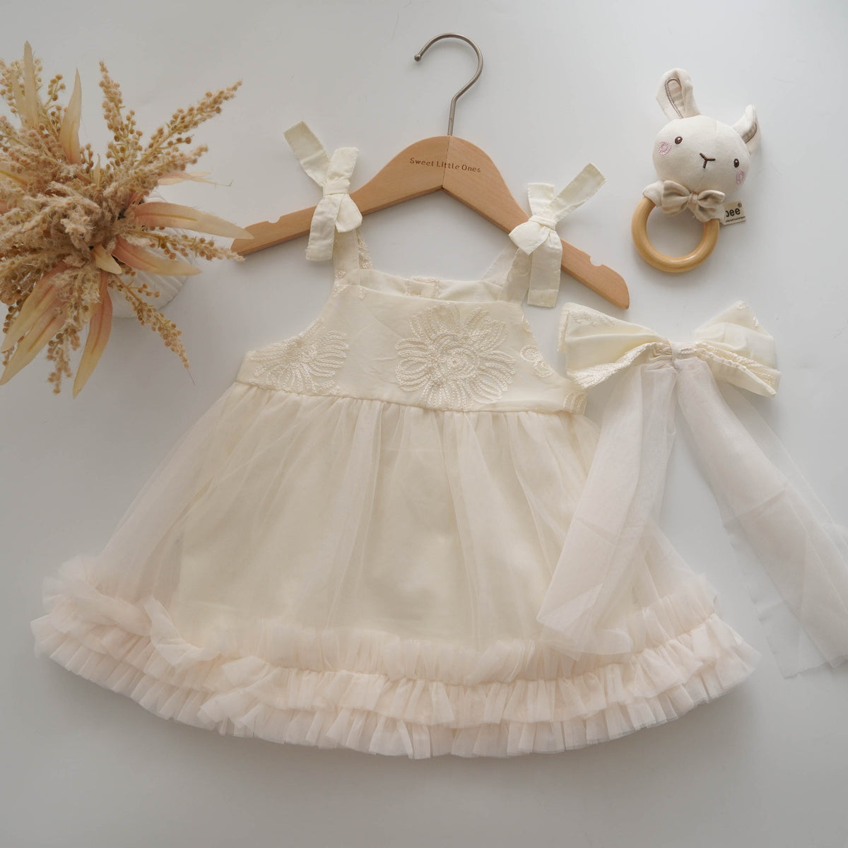 Princess Mesh Dress with Hair Clip
