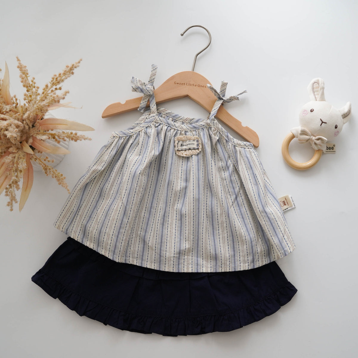 Daily Casual Blue Girl Two Pieces Set
