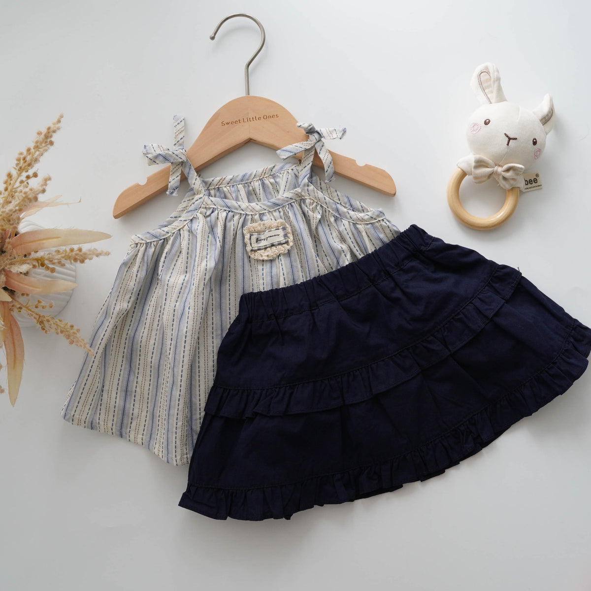 Daily Casual Blue Girl Two Pieces Set