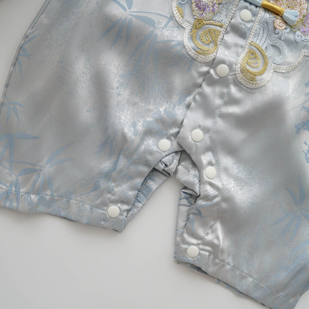 Sleeveless Baby Boy Blue Chinese Romper