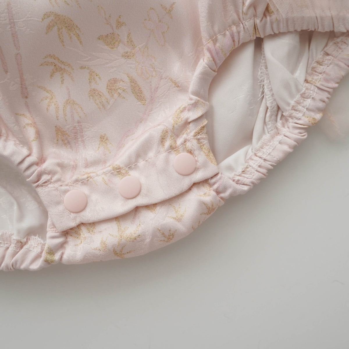 Bamboo Printing Pink Cheongsam
