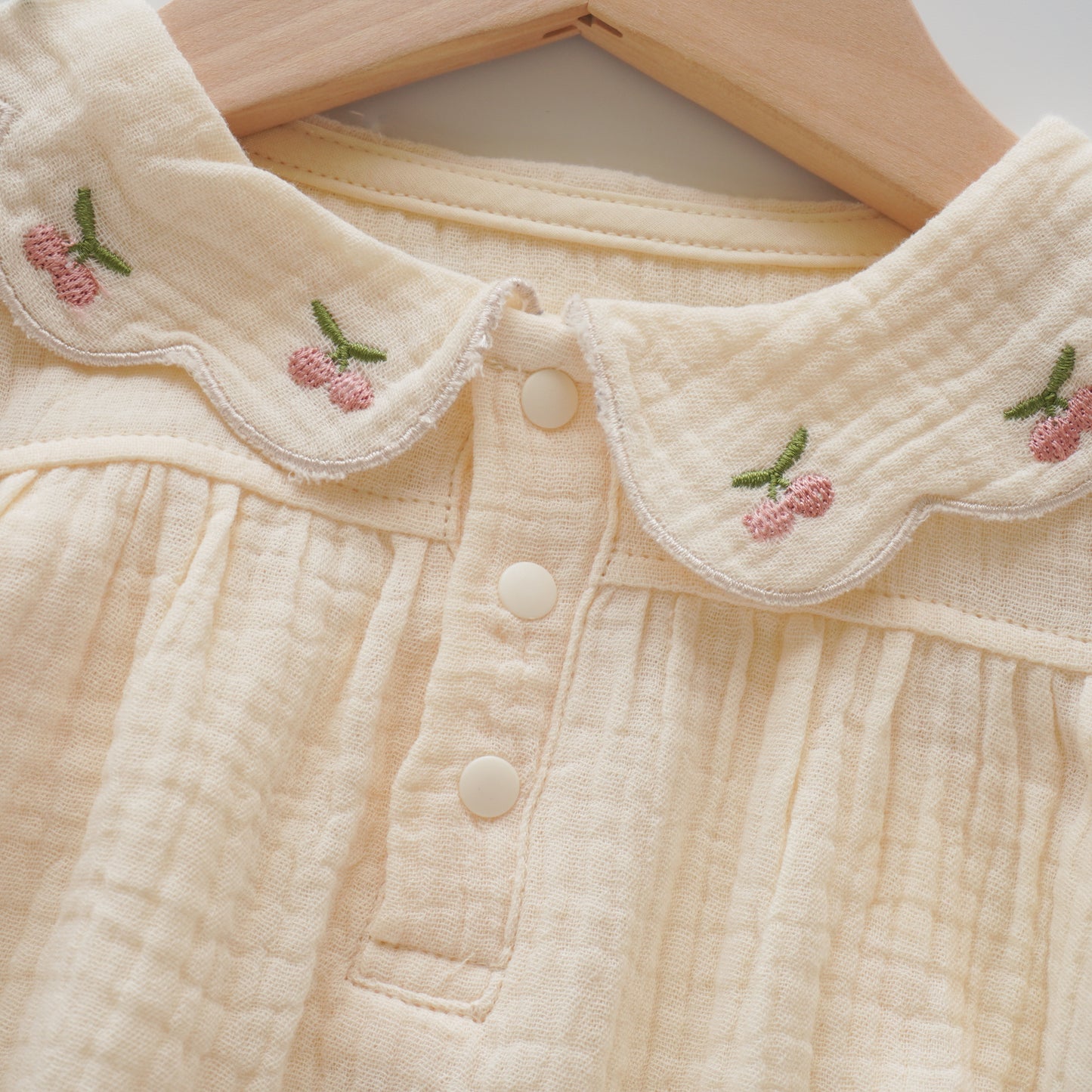 Cherry Cotton Romper with Hairband