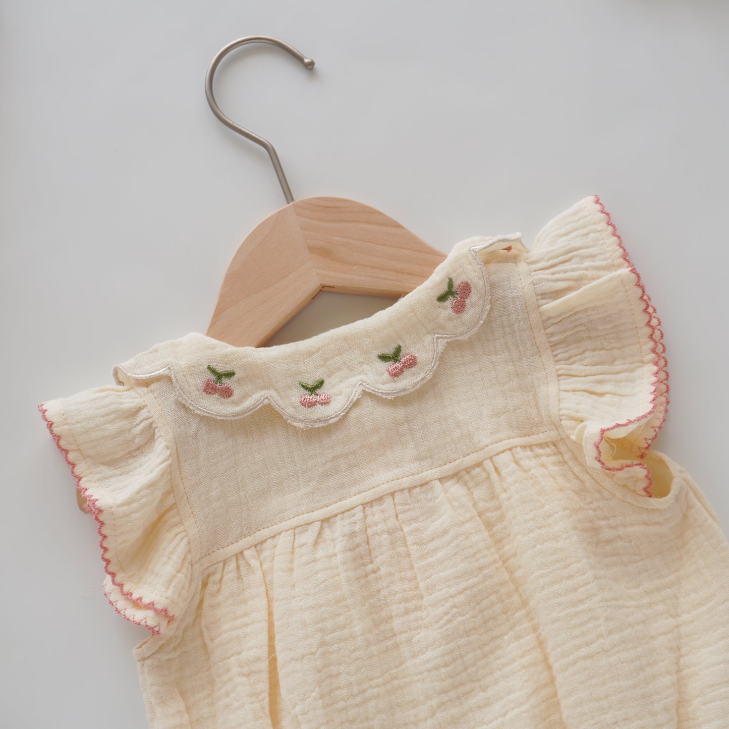 Cherry Cotton Romper with Hairband