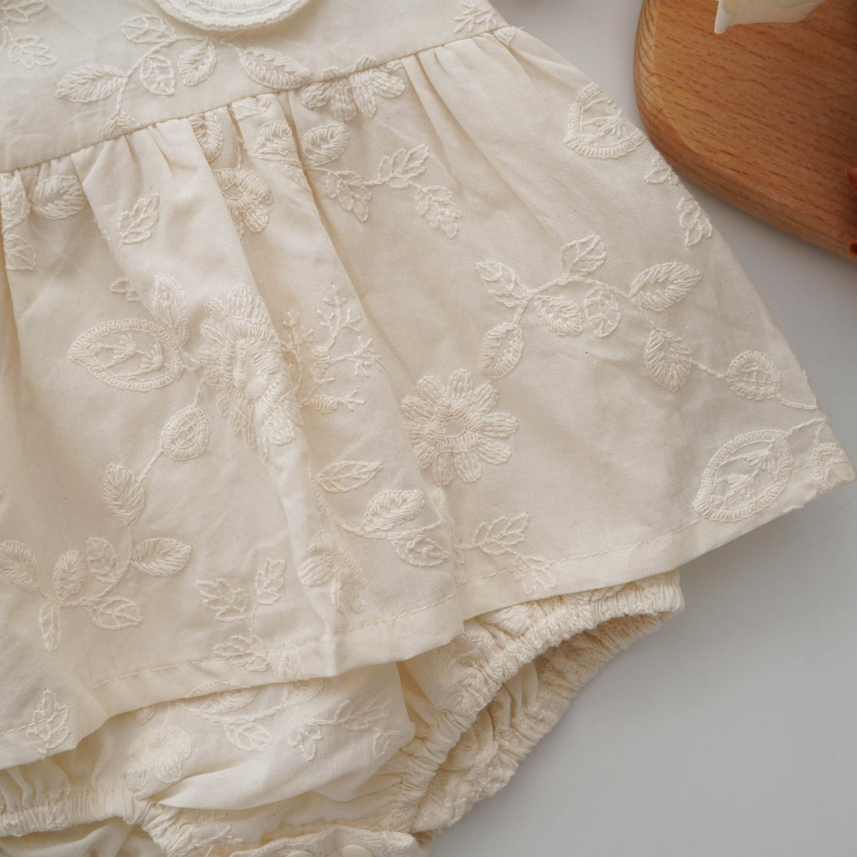 Casual Baby Girl Khaki Romper