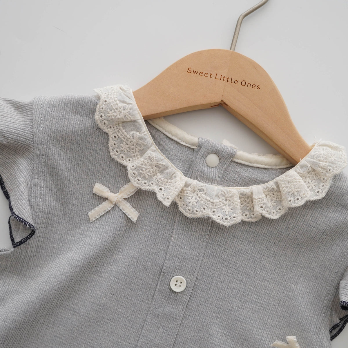 Girl Ribbon Buttoned Casual Set