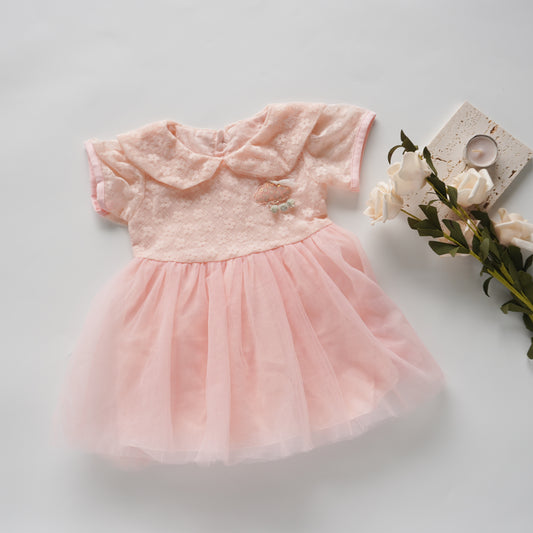 Cloud Lacey Mesh Dress in Pink (Size 66 & Size 120)