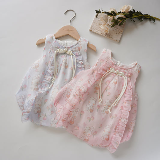 Rabbit with Basket Romper (Size 66)