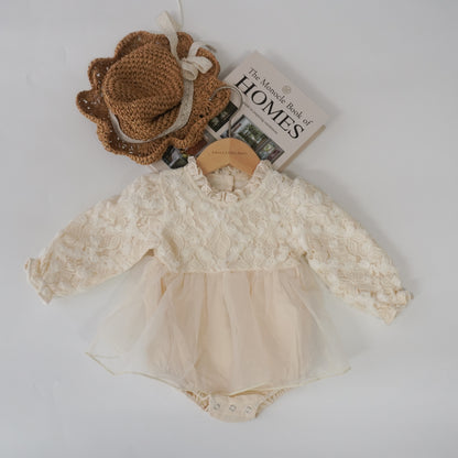 Autumn Lace Baby Romper