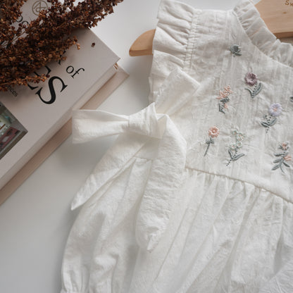 Casual Embroidery Flower Vintage Romper