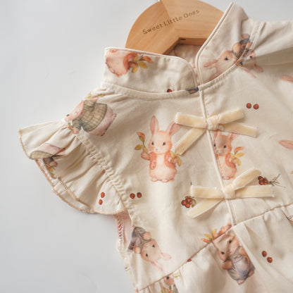 Bunny Chinese Sister Matching Romper with Hairband