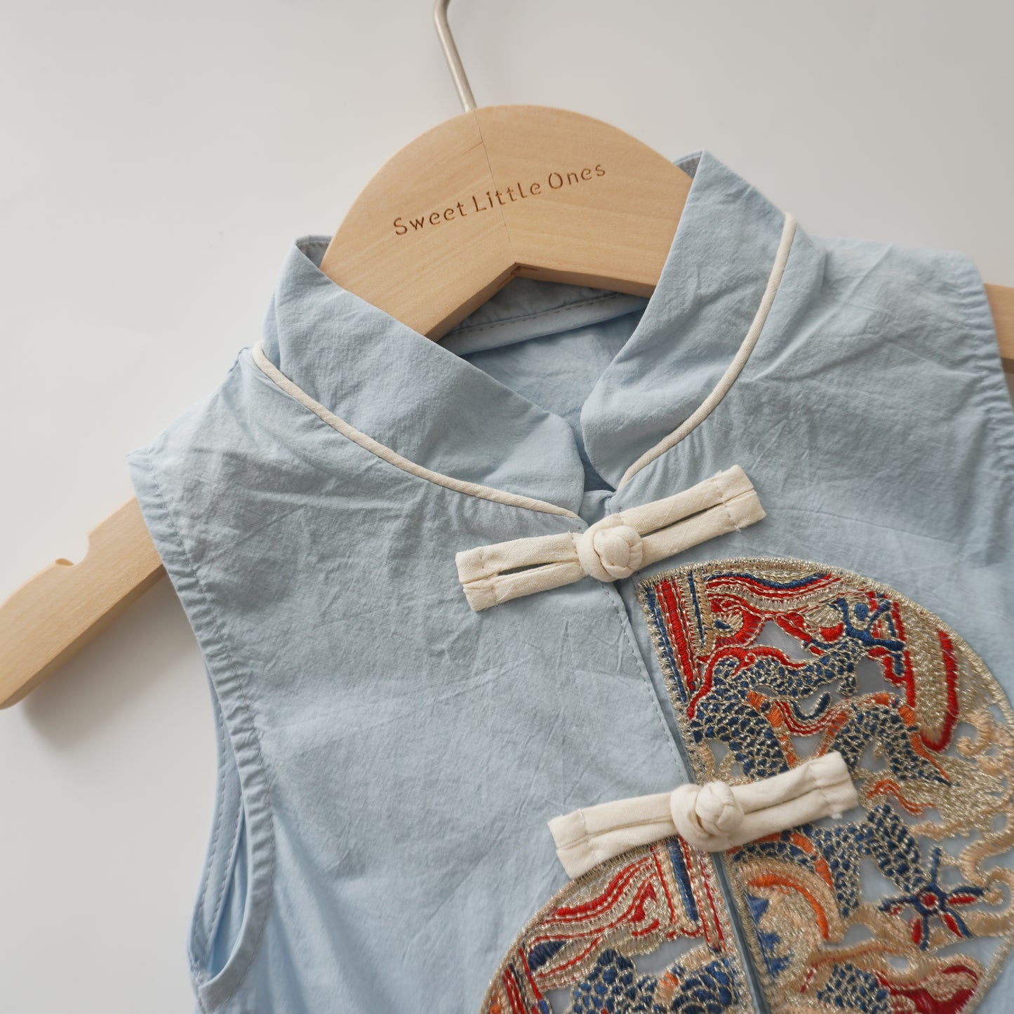 Baby Boy Chinese Style Romper in Blue