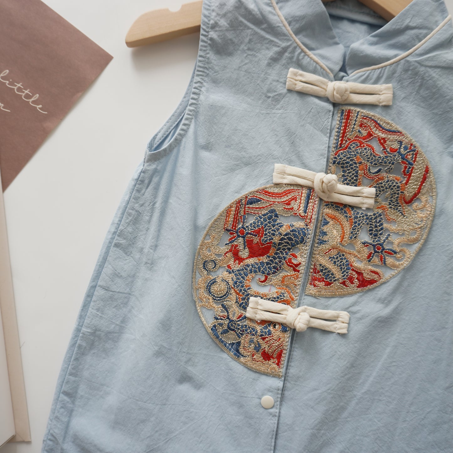 Baby Boy Chinese Style Romper in Blue