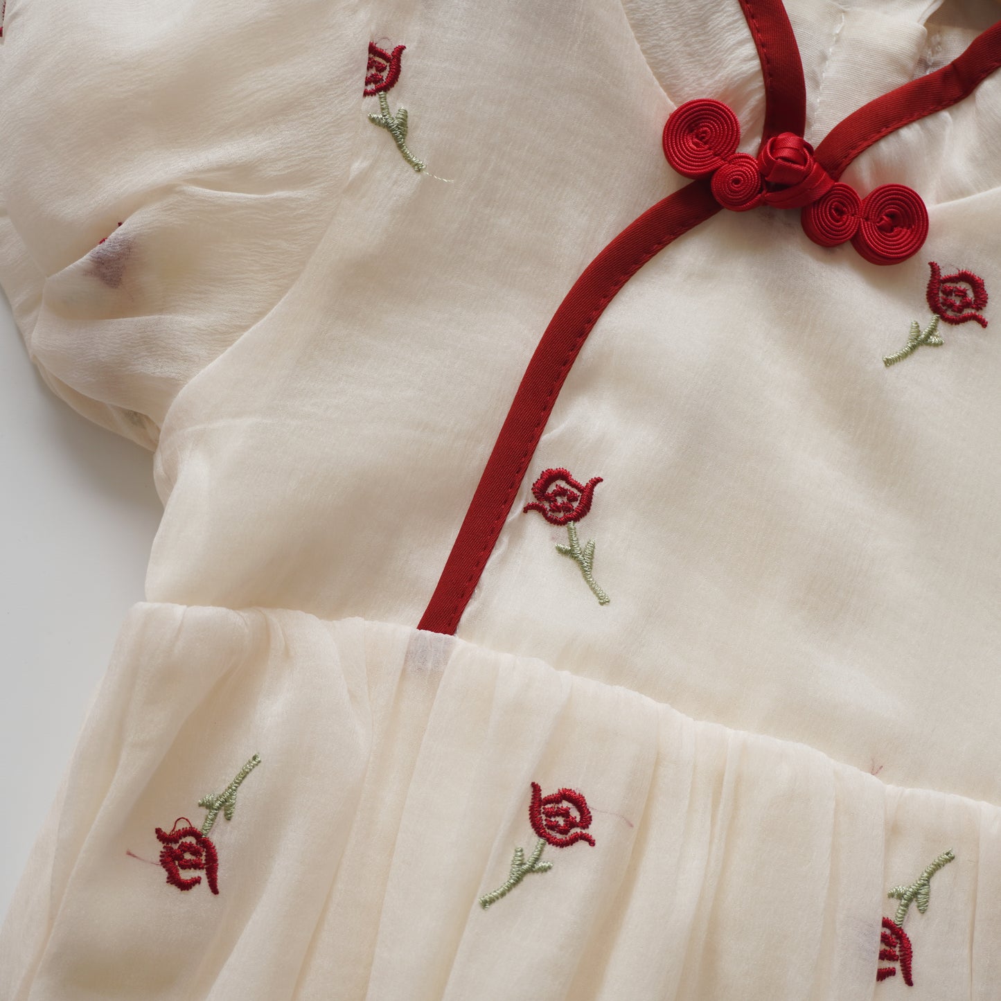 Sweet Rose Chinese Romper