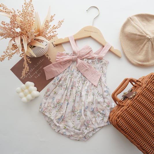 Bunny Garden Ribbon Romper