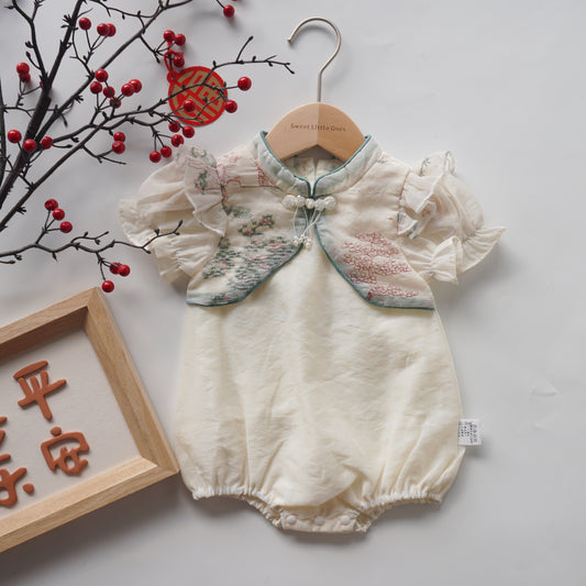 Lacey Crystal Tie Knot Chinese Romper