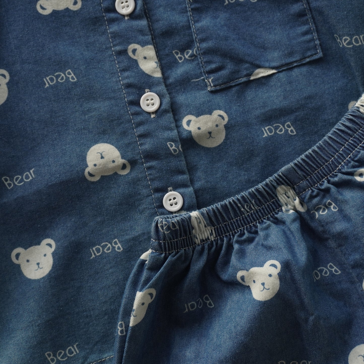 Mini Bear Denim Two Pieces Set