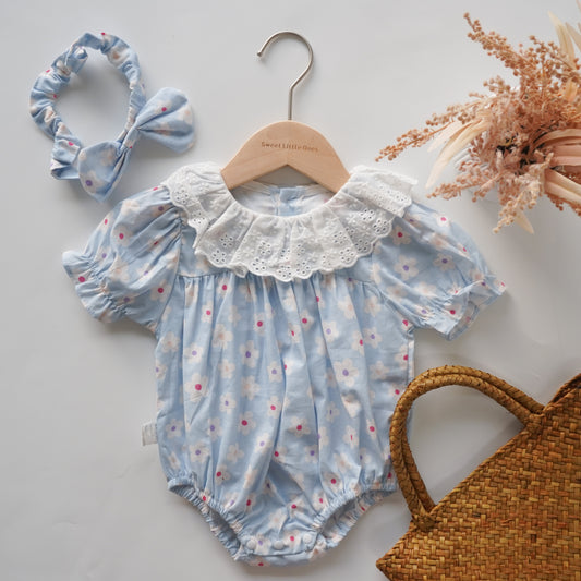 Daisy Summer Sister Matching Romper with Hairband