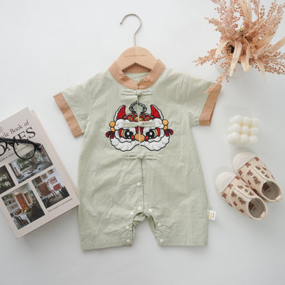 Contrast Chinese Lion Romper