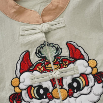 Contrast Chinese Lion Romper