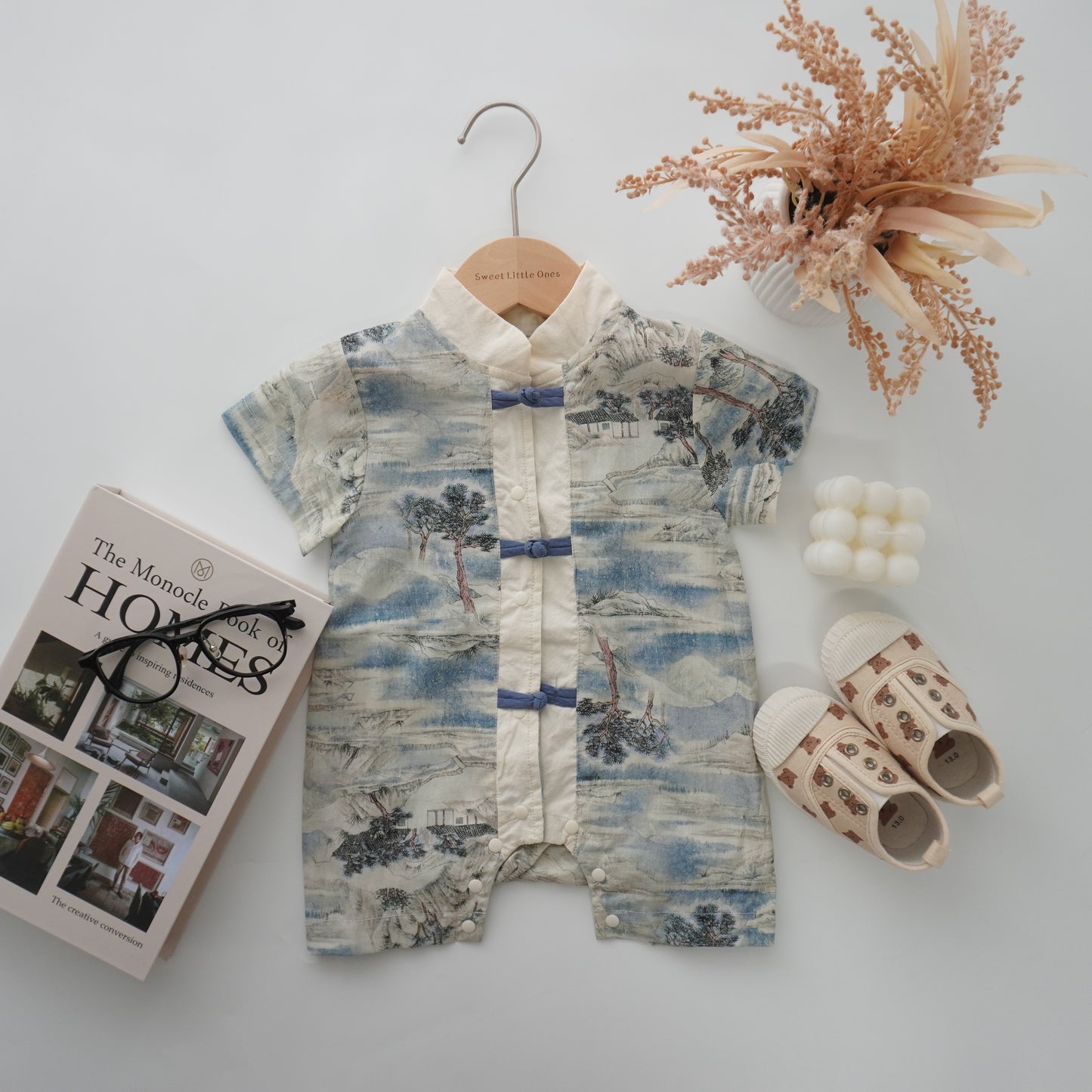 Blue Scenery Baby Boy Chinese Romper