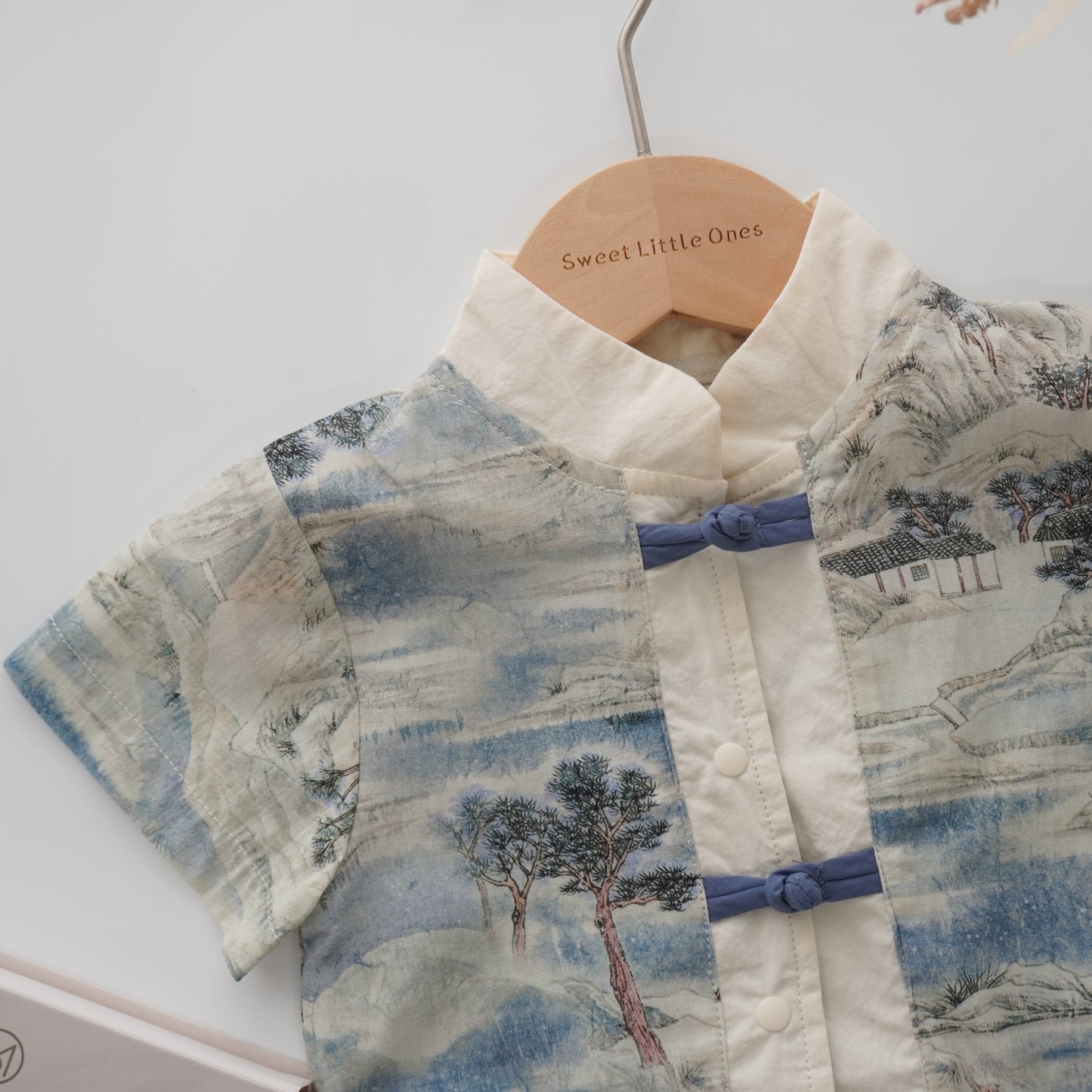 Blue Scenery Baby Boy Chinese Romper