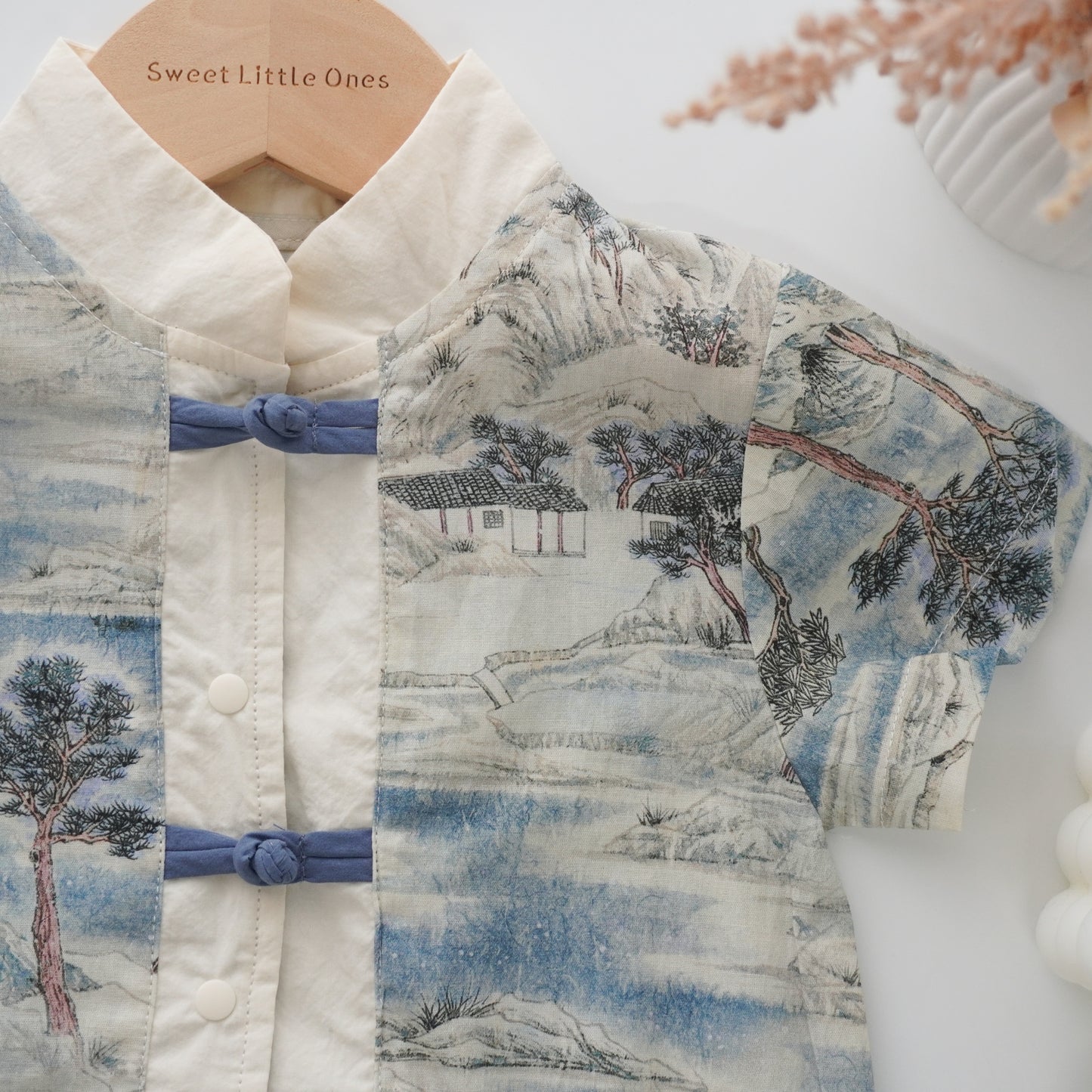 Blue Scenery Baby Boy Chinese Romper