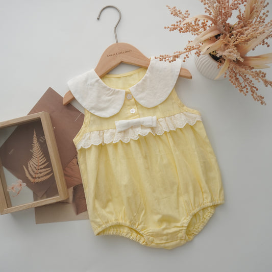 Sleeveless Yellow Basic Romper