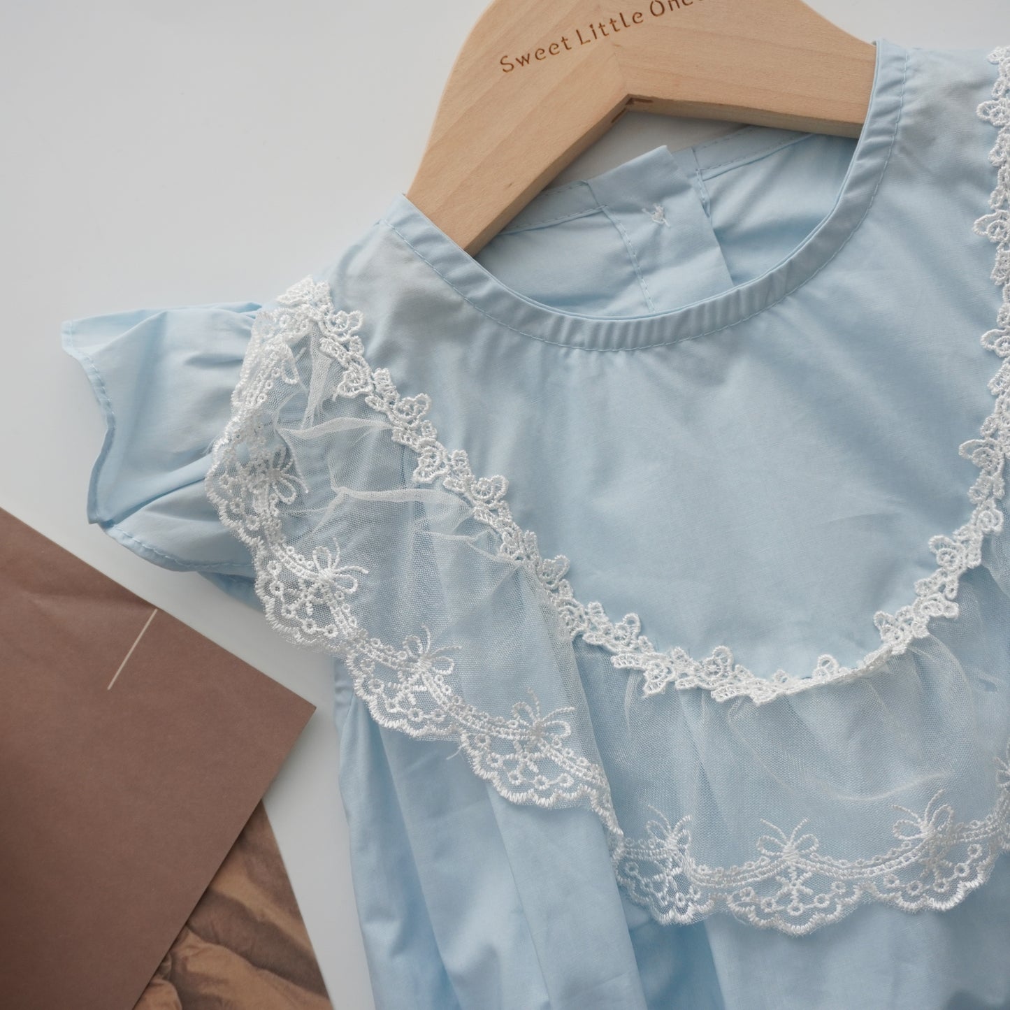 Baby Blue Lace Romper