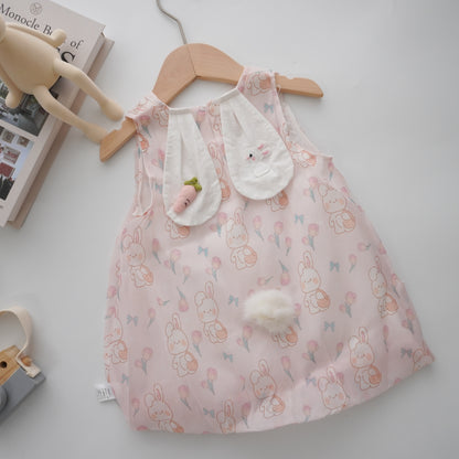 3D Bunny Tails Mini Dress with Mini Bag