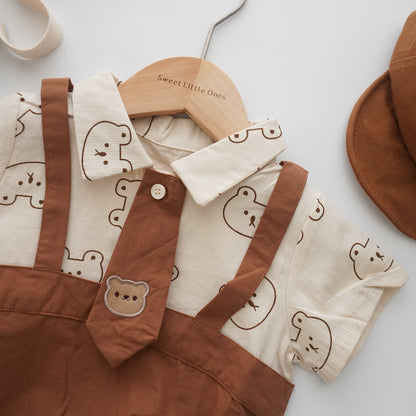 Bear Tie Baby Boy Romper