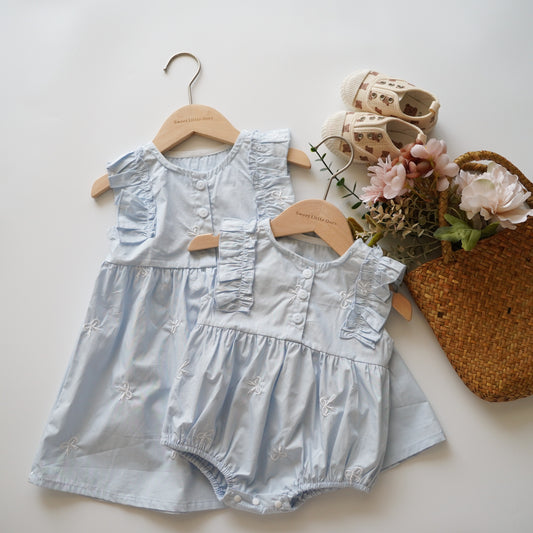 Baby Blue Ruffled Sister Matching