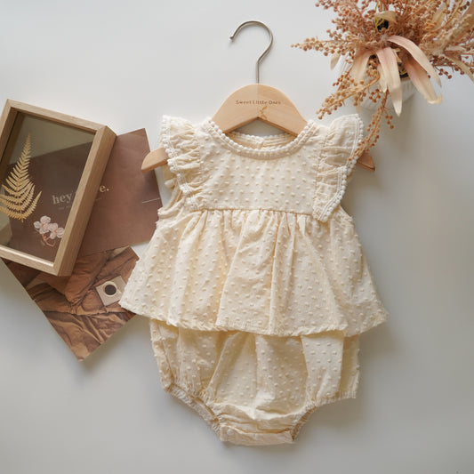 Summer Plain Beige Romper