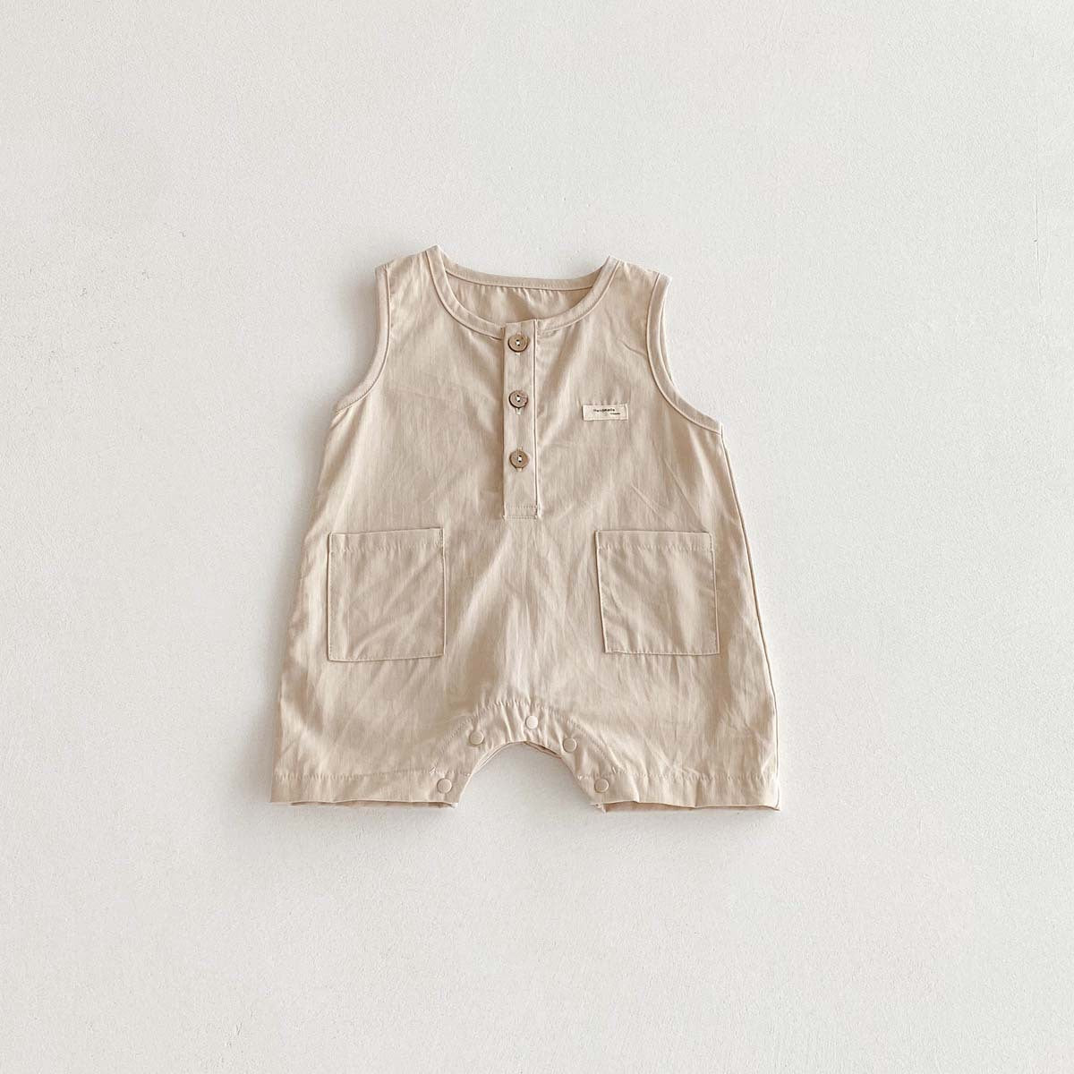 Buttoned Overall in Beige