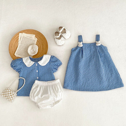 Checkered Bunny Details Matching Two Pieces Set
