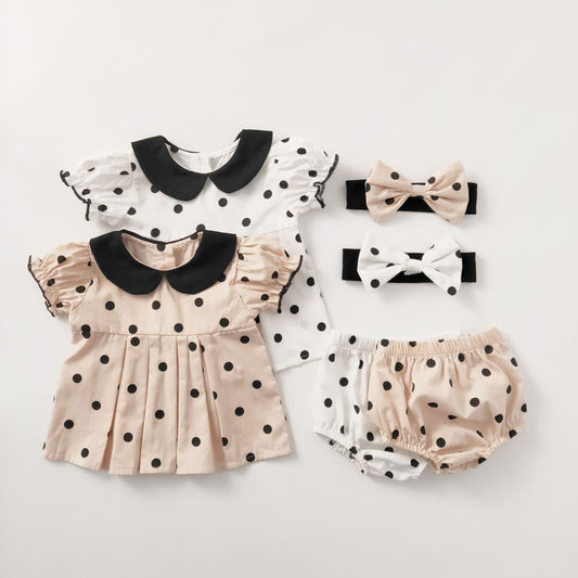 Polka Dot Two-Pieces Set with Hairband
