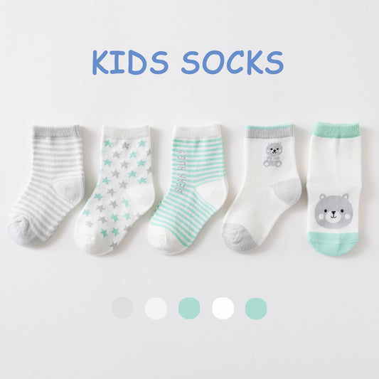 Mint Star Socks Set (5 Pairs)